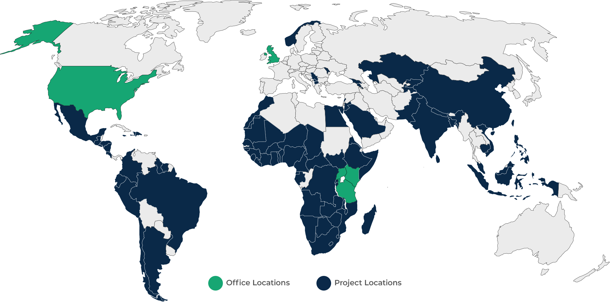 Mathematica's global unit office and project location map